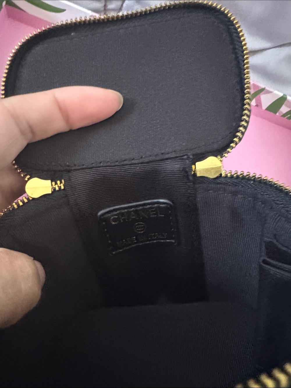 CHANEL Black Quilted Mini Vanity Bag with Gold CC Hardware - Picture 6 of 8